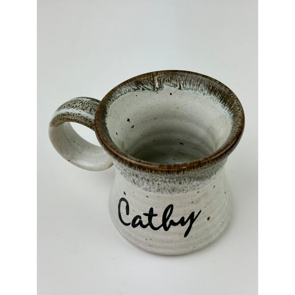 VTG 1978-81 Clay in Mind CATHY Cup Ceramic Handmade Studio Pottery Coffee Mug - Picture 3 of 7